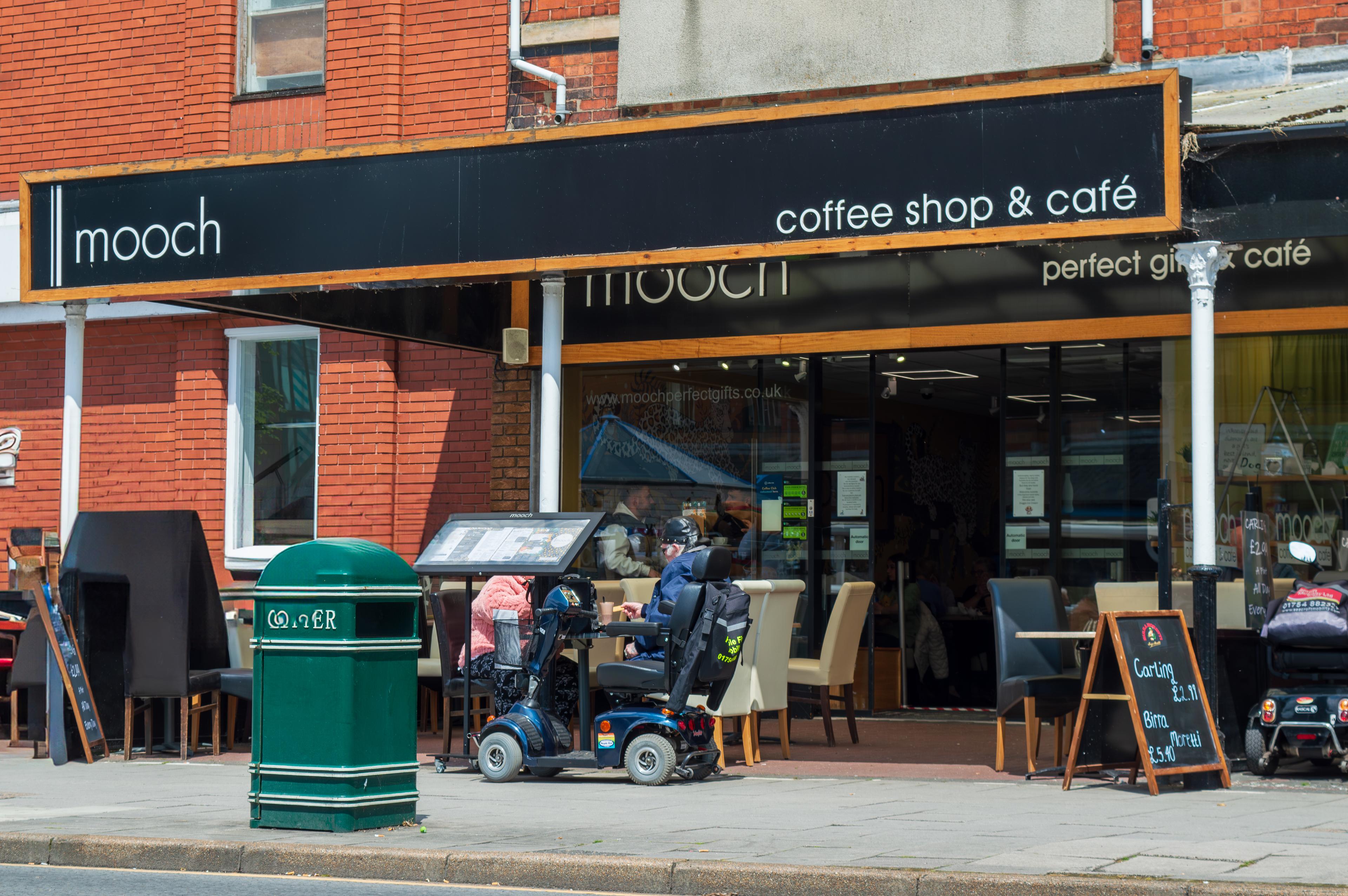 Our store front with outdoor seating area